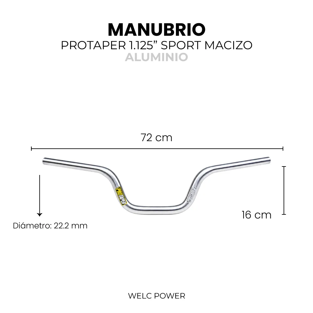 [MP1125S] MANUBRIO PROTAPER 1.125" SPORT MACIZO