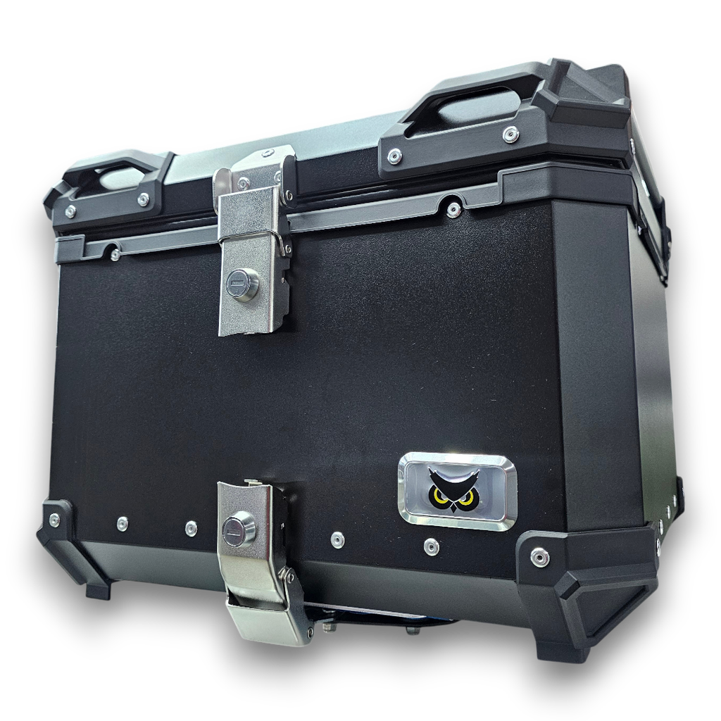 [2431] MALETERO - TOP CASE 55 LITROS WP BÚHO ALUMINIO (Gris tapa negra)