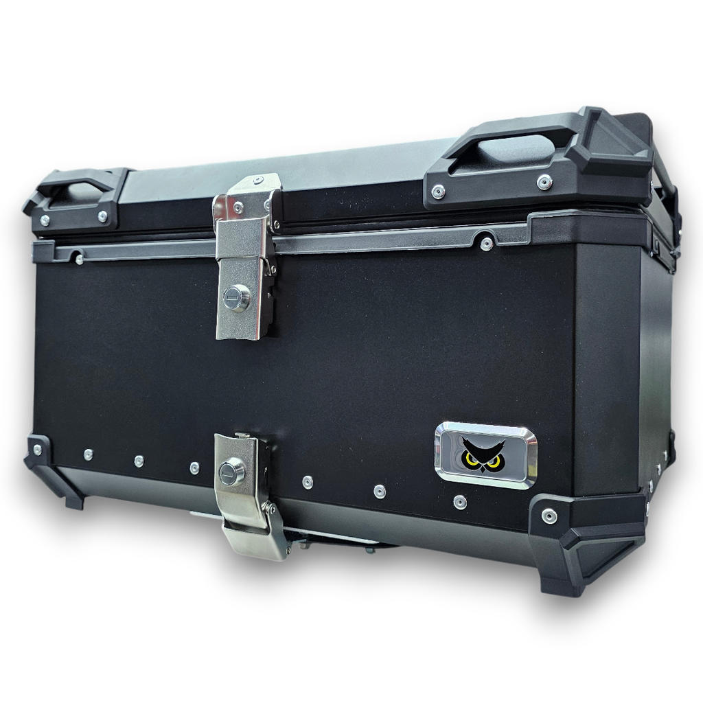 [2430] MALETERO - TOP CASE 65 LITROS WP BÚHO ALUMINIO (Gris tapa negra)