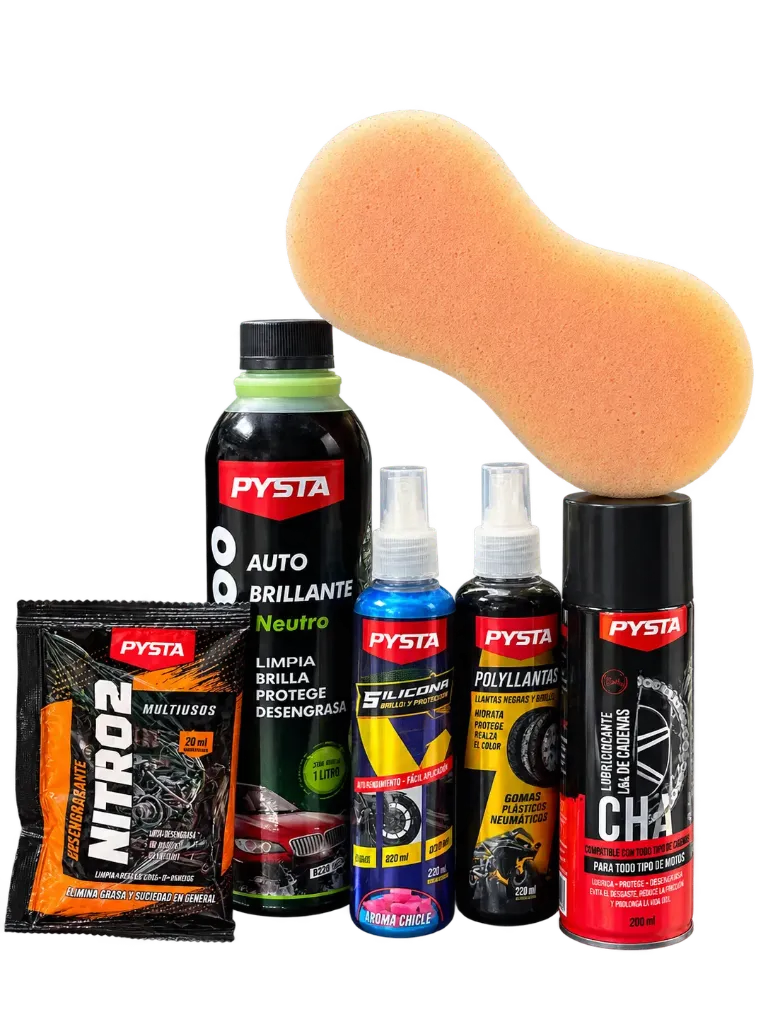 [1564-C] SUPER KIT LAVADO DE MOTO 200 ML PYSTA (Chicle)