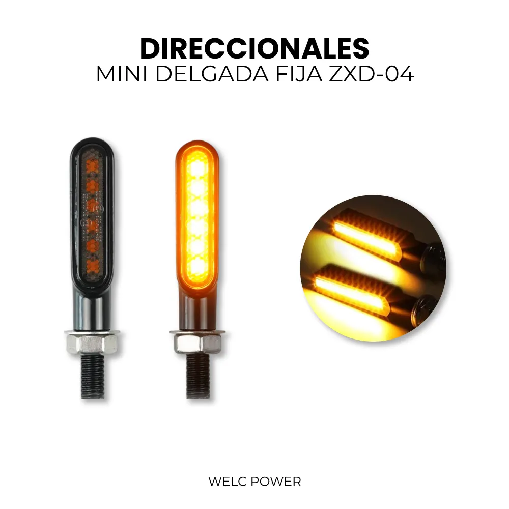 DIRECCIONALES MINI DELGADAS FIJAS ZXD-04 PAR