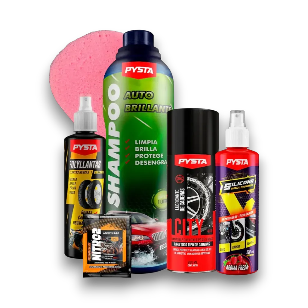 SUPER KIT LAVADO DE MOTO 200 ML PYSTA