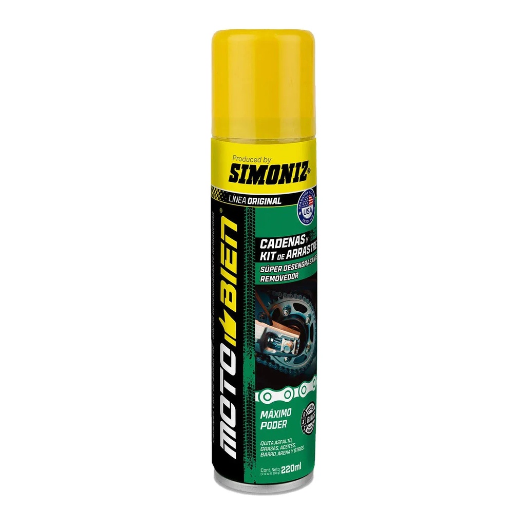 [1648] LIMPIADOR SIMONIZ DESENGRASANTE CADENA Y KIT DE ARRASTRE 220 ML