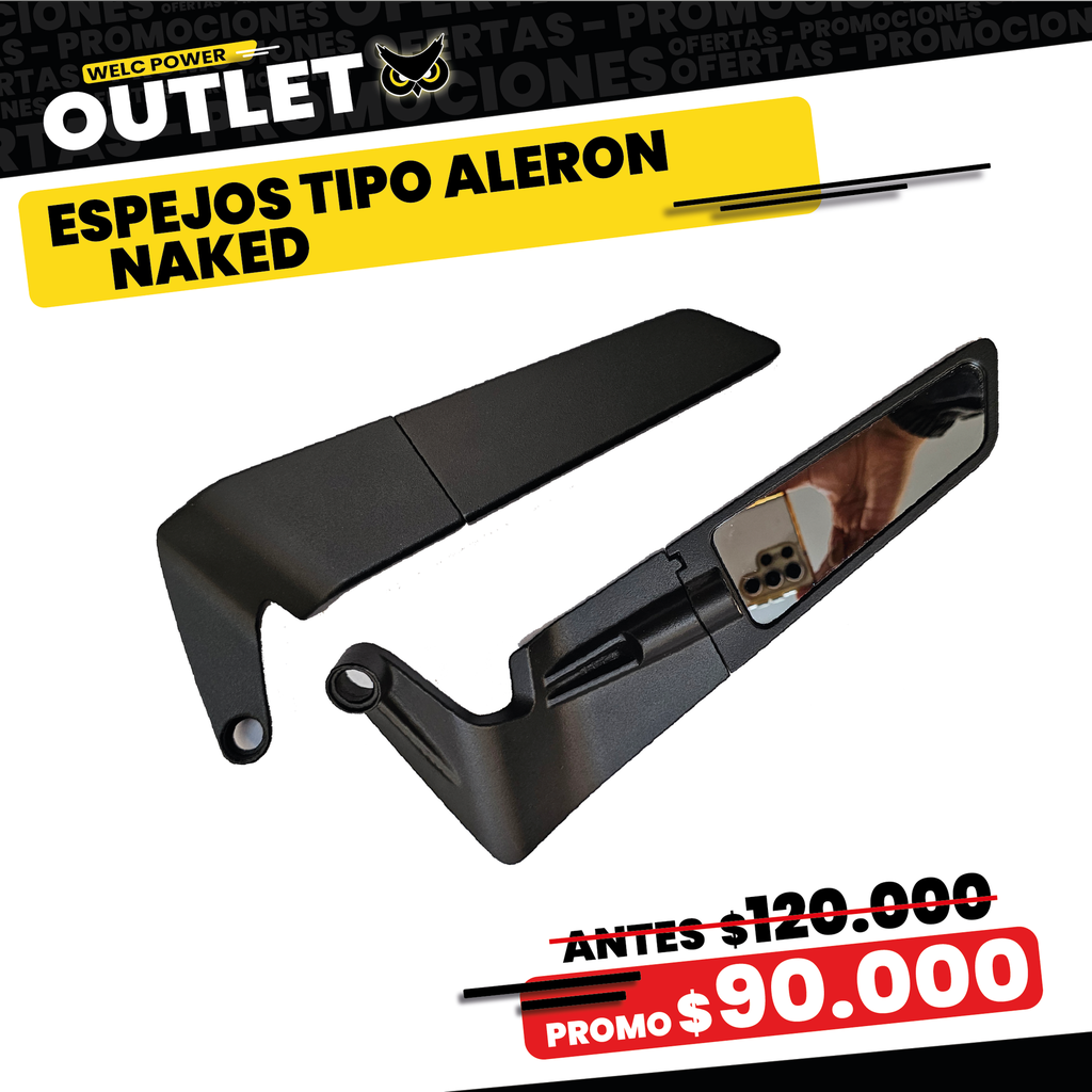 ESPEJOS TIPO ALERÓN NAKED GRANDES XL