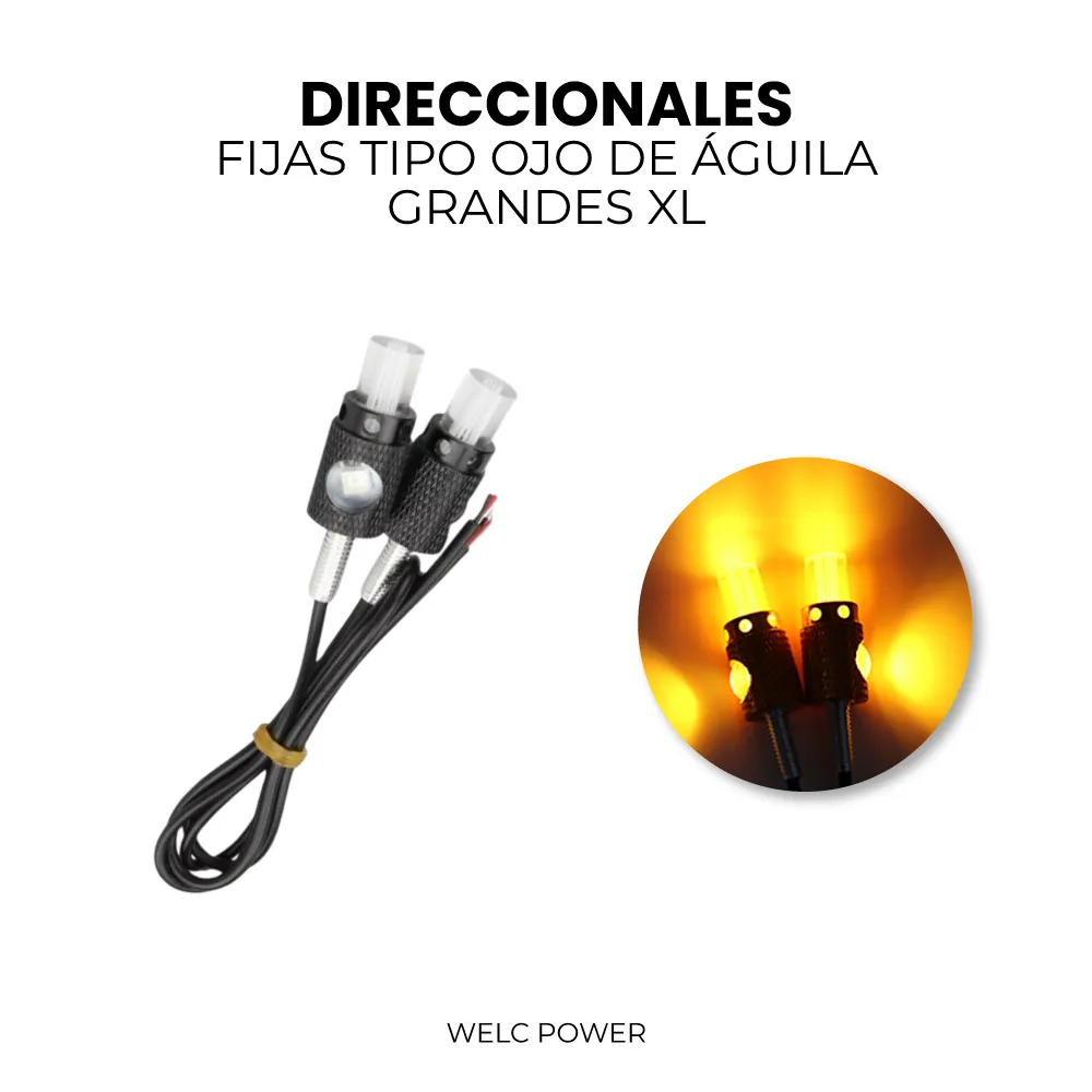 [1843] PAR DE DIRECCIONALES FIJAS TIPO OJO DE ÁGUILA GRANDES XL