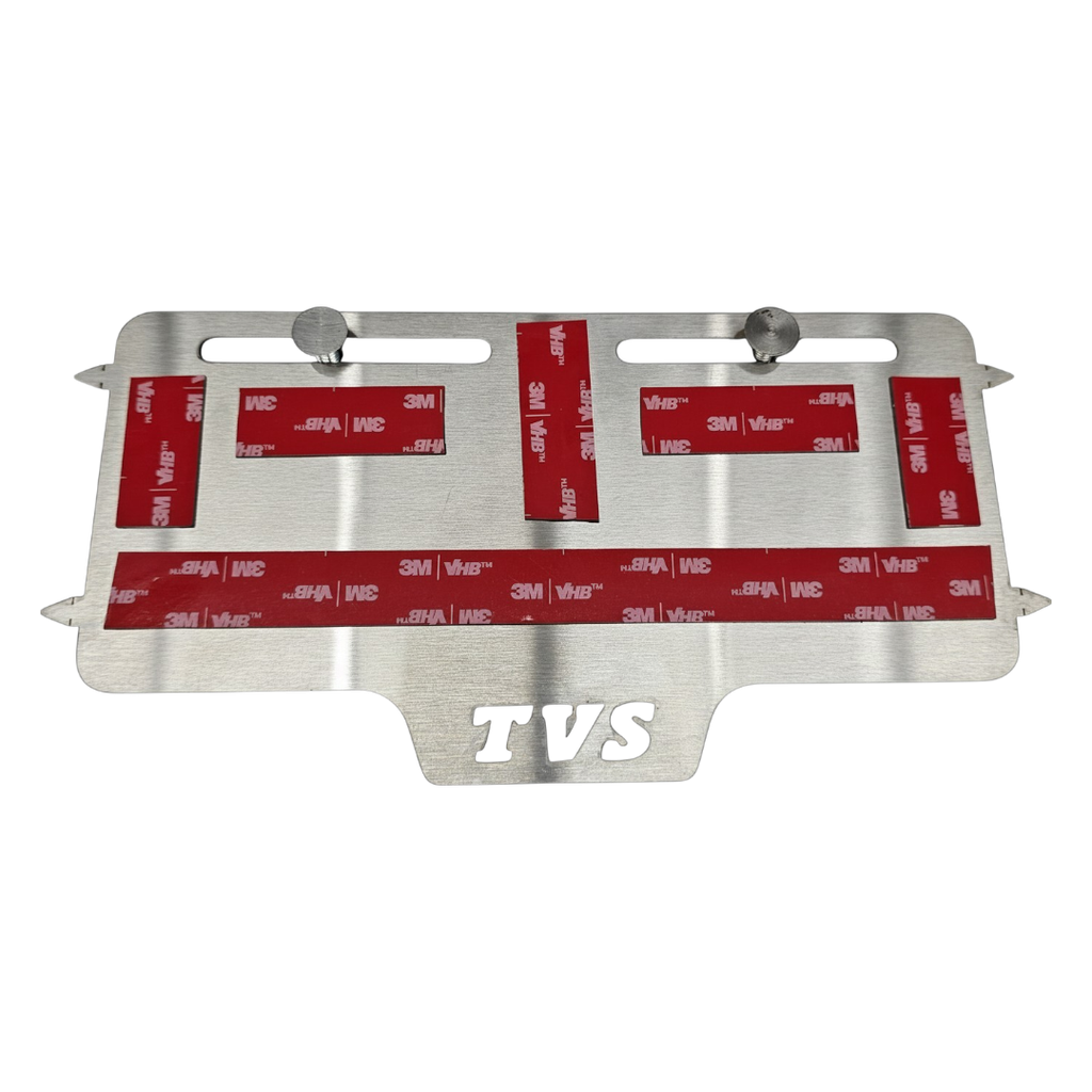 [2388] PORTA PLACA FLOTANTE SIN PERFORAR TVS (ACERO)