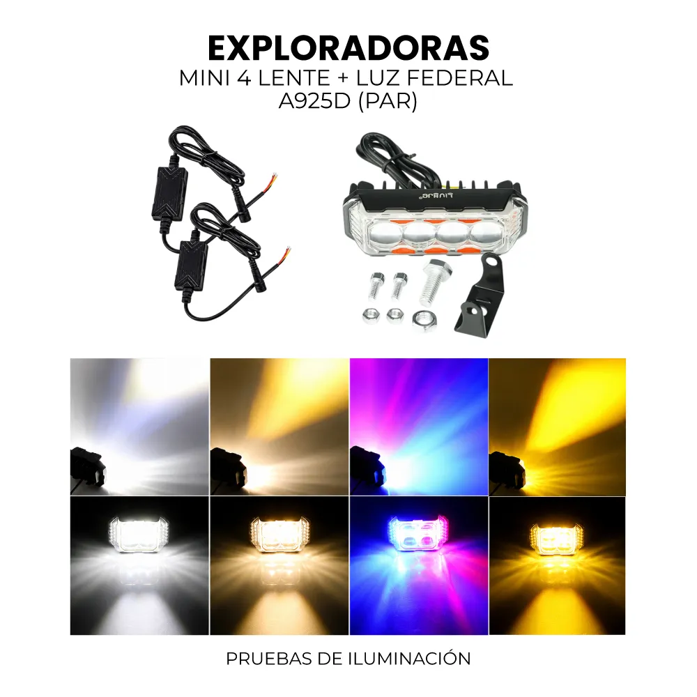 PAR EXPLORADORAS MINI 4 LENTES + LUZ FEDERAL A925D
