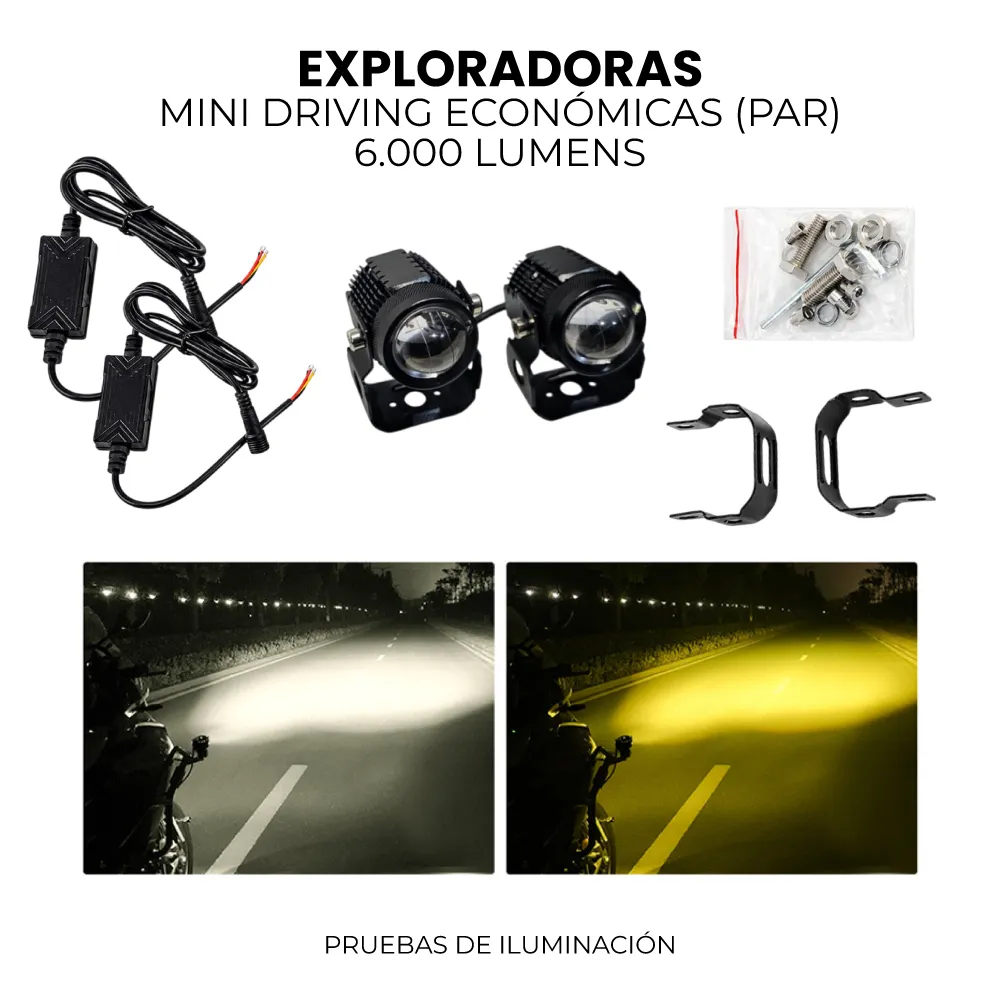[BPTT150] EXPLORADORA MINI DRIVING DUAL COLOR ECONÓMICA PAR