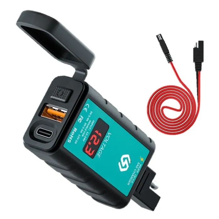 CARGADOR USB + TIPO C SUPER CARGA 5,1AH AZUL