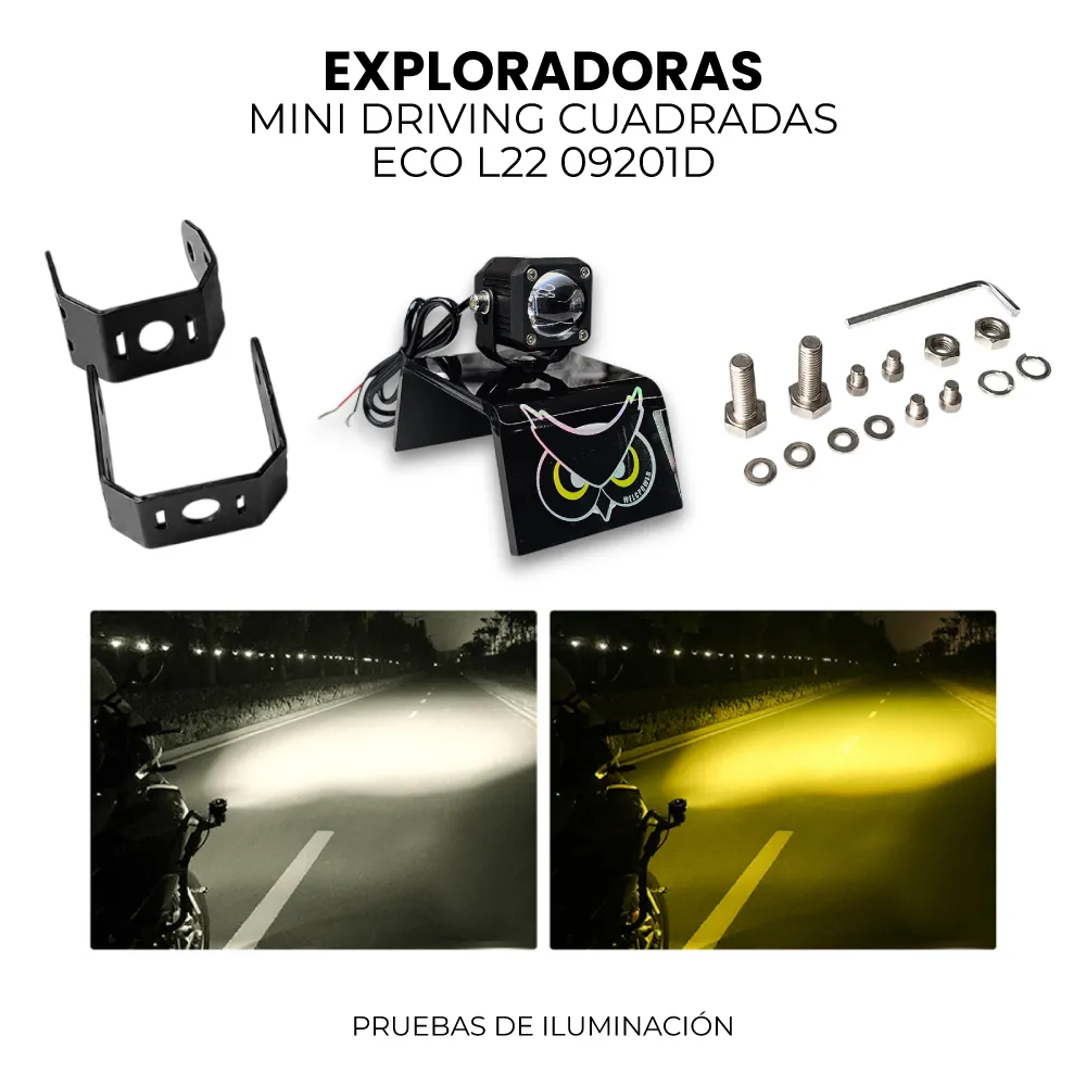 PAR EXPLORADORAS MINI DRIVING CUADRADAS ECO L22 09201D