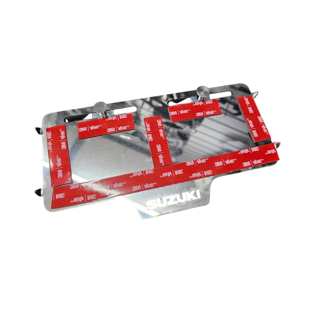 [567] PORTA PLACA SIN PERFORAR FLOTANTE SUZUKI (ACERO)