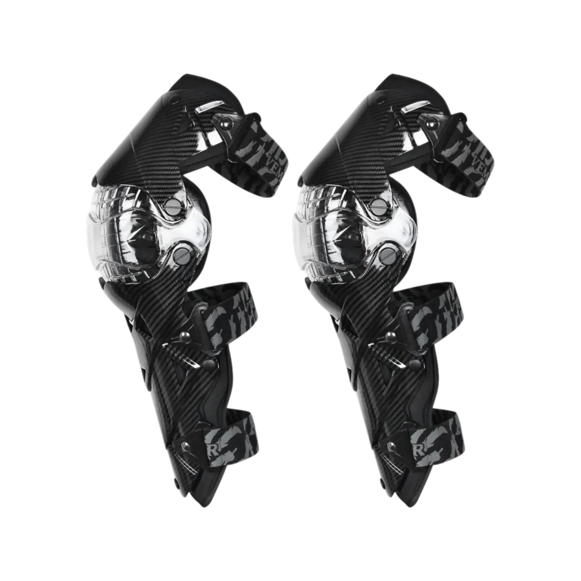 [1103A] RODILLERAS VEMAR G-18 TIPO FIBRA DE CARBONO PAR (Negro)