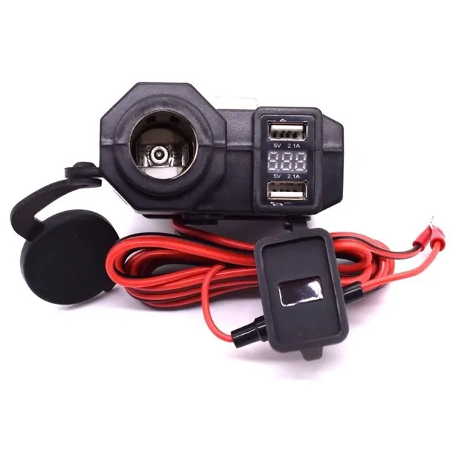 [USB1012V] CARGADOR DOBLE USB + TOMA 12V