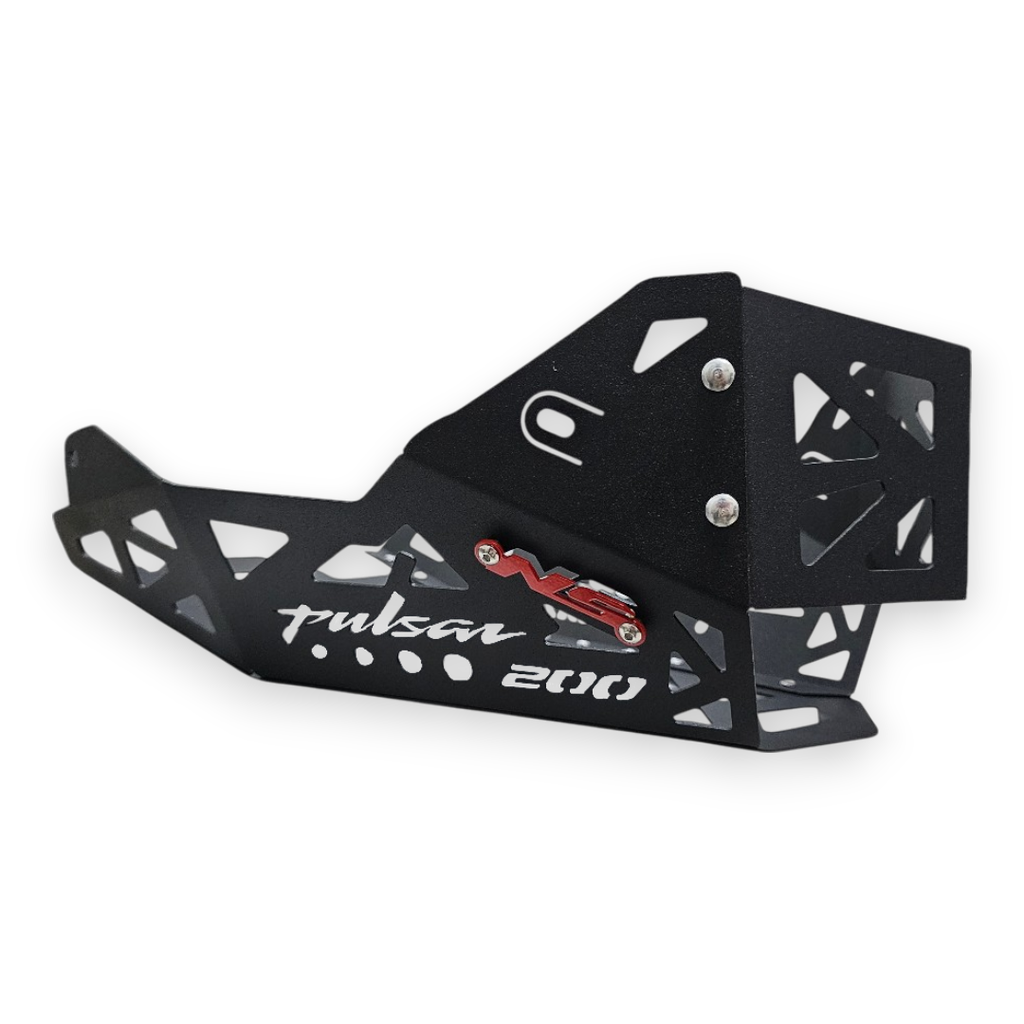 [PMPNL001] PECHERA PULSAR NS 200 2023 O SUPERIOR ACERO - PROTECTOR DE MOTOR (Negro logo Rojo)