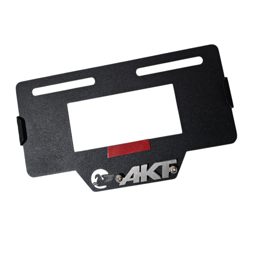 [2044] PORTA PLACA AKT (ACERO) (Negro)