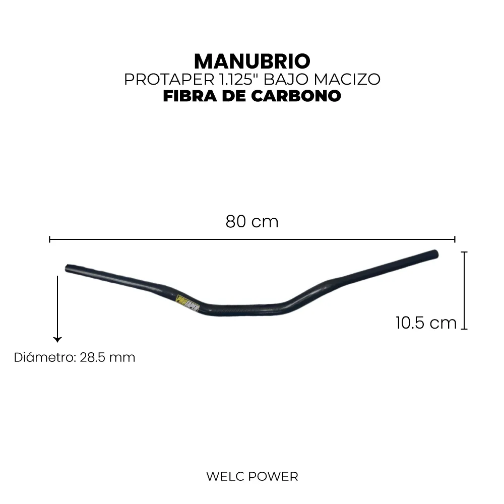 [MPST1125BFC] MANUBRIO PROTAPER 1.125" BAJO MACIZO (Fibra de Carbono)