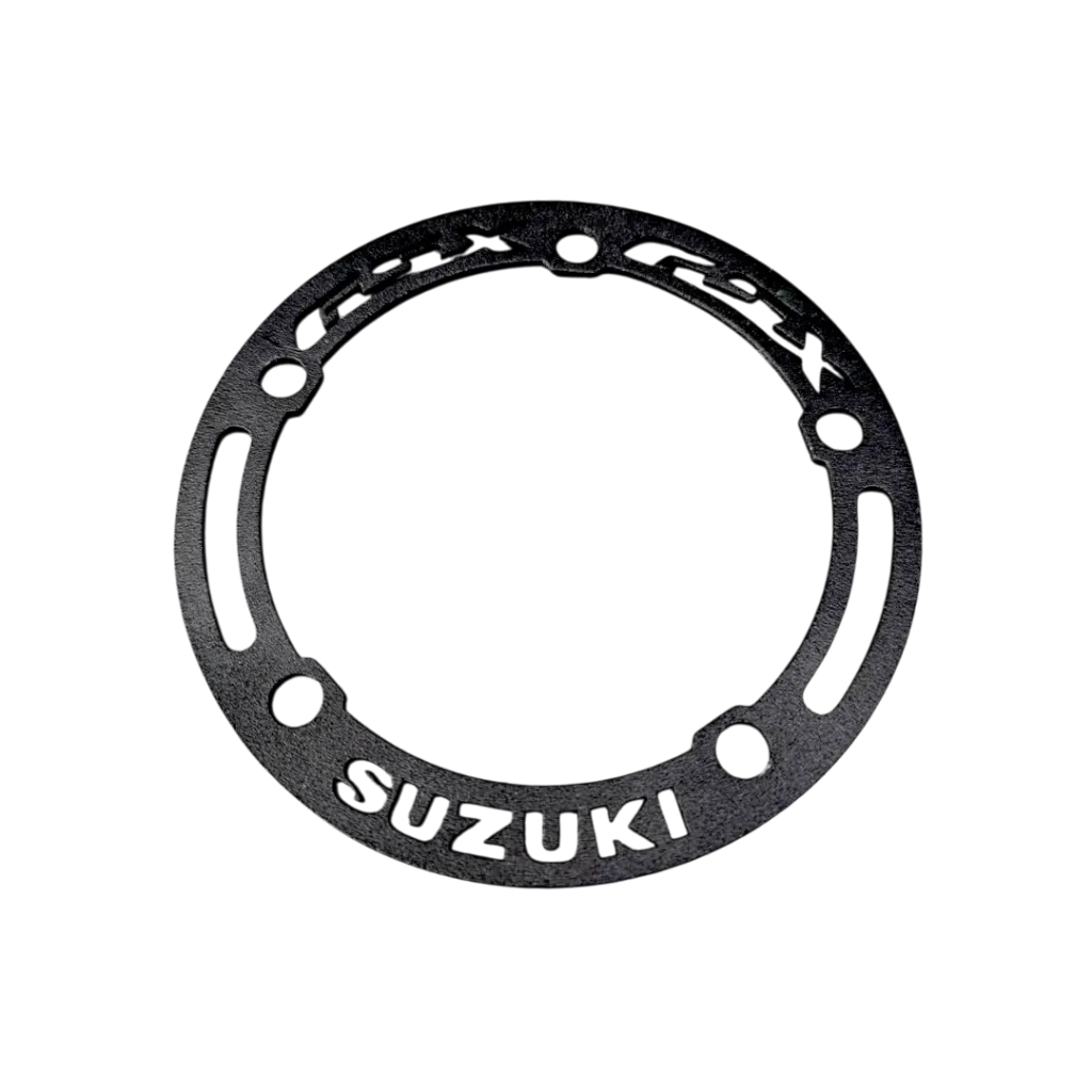 [1713] ARO DE GASOLINA SUZUKI GSX-S/R 150 - LUJO TAPA TANQUE (ACERO) (Negro)