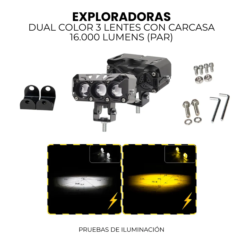 EXPLORADORAS DUAL COLOR 3 LENTES CON CARCASA