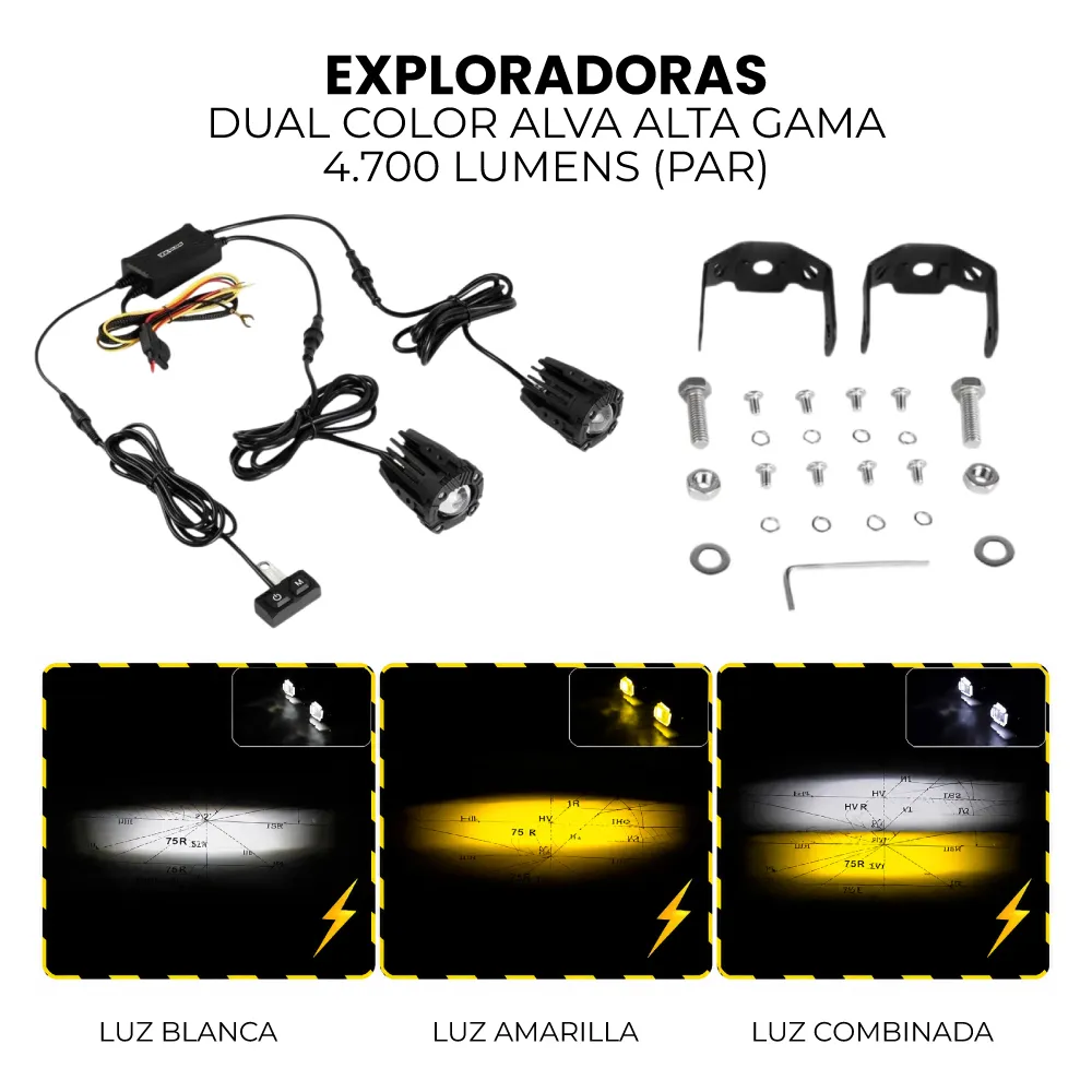 [EMKALVA] KIT EXPLORADORAS DUAL COLOR ALVA NOVA PRO ALTA GAMA PAR