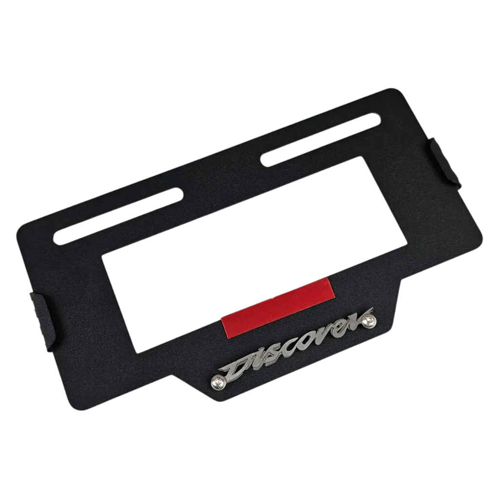 [2406] PORTA PLACA DISCOVER (ACERO) (Negro)