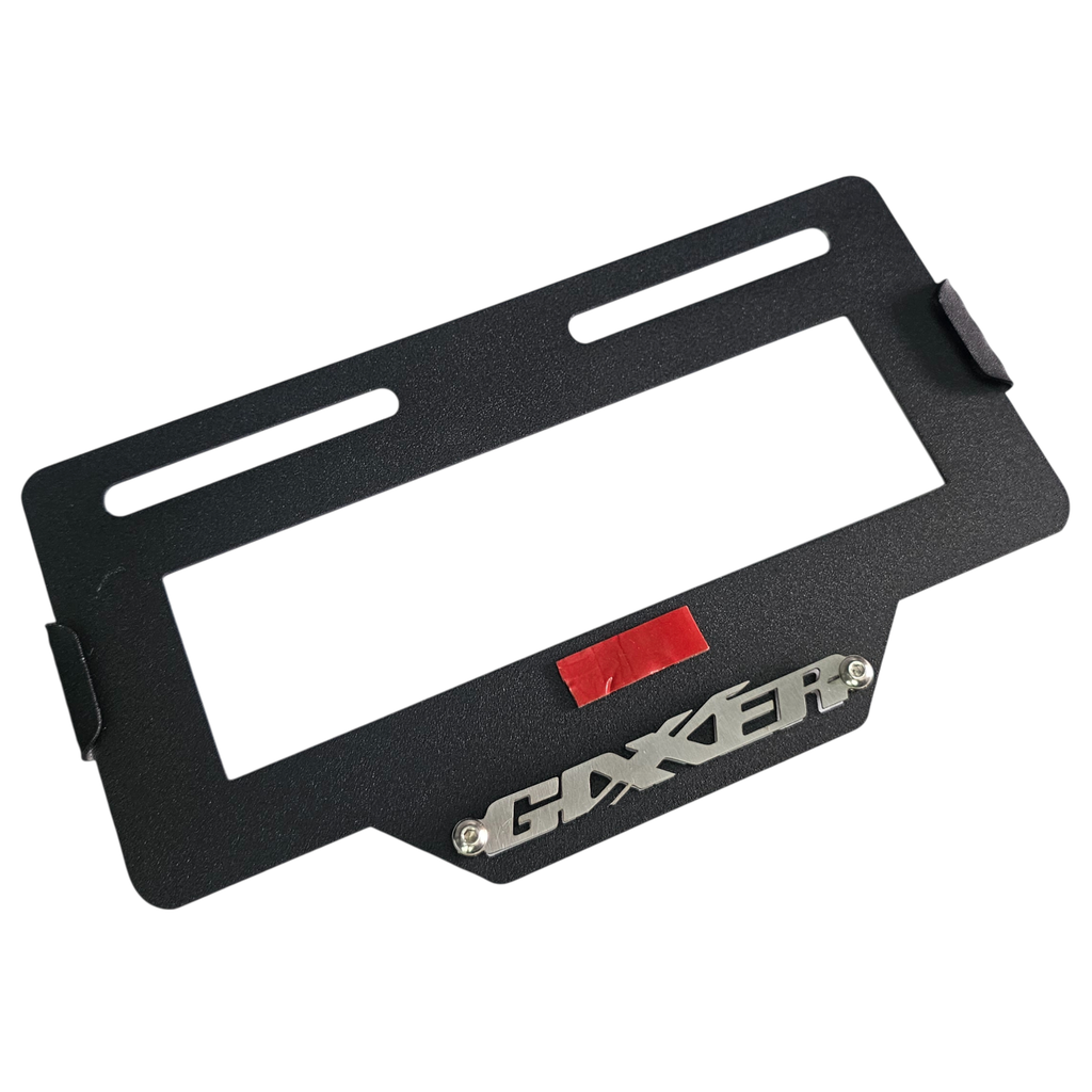 [1200] PORTA PLACA SUZUKI GIXXER (ACERO) (Negro)