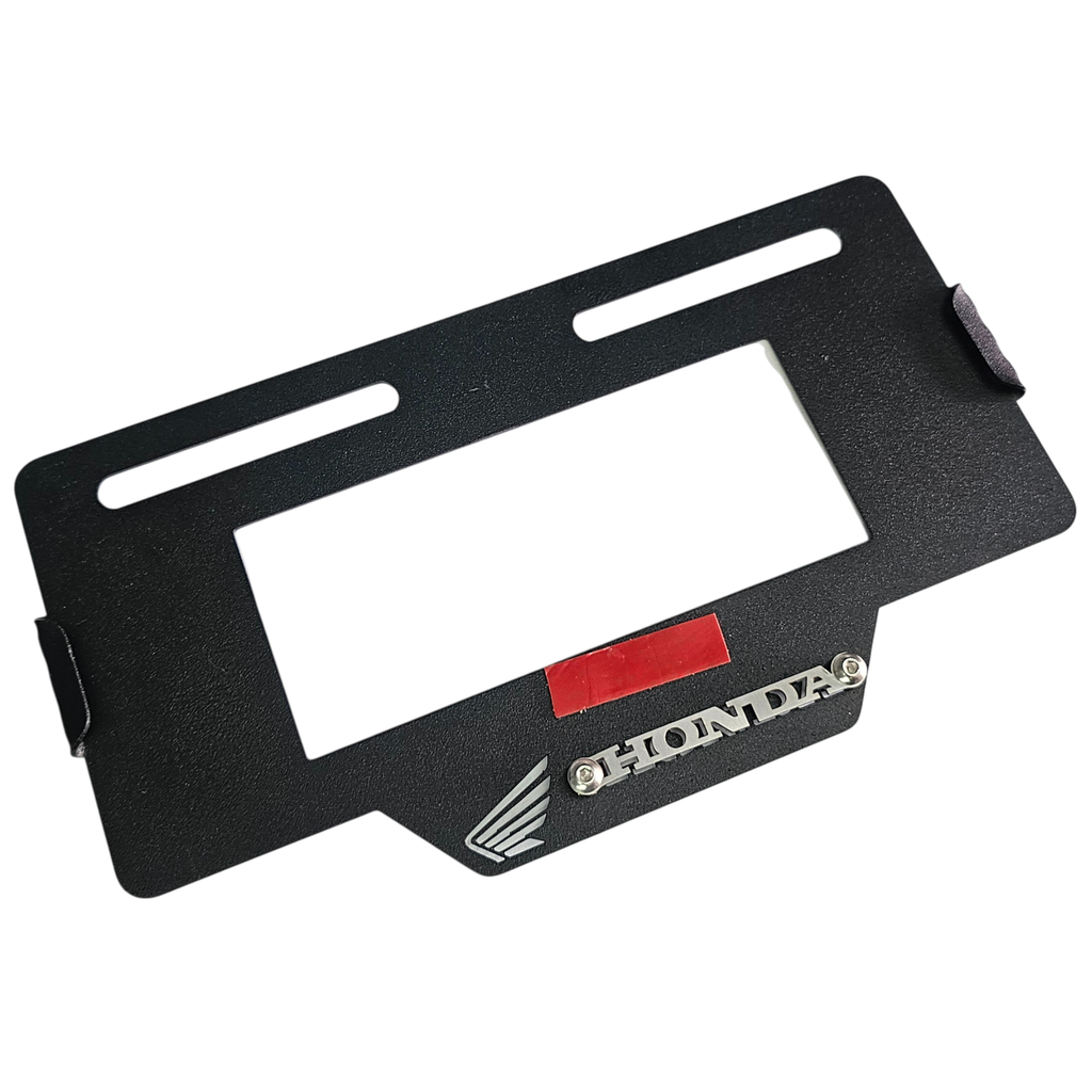 [1736] PORTA PLACA HONDA (ACERO) (Negro)