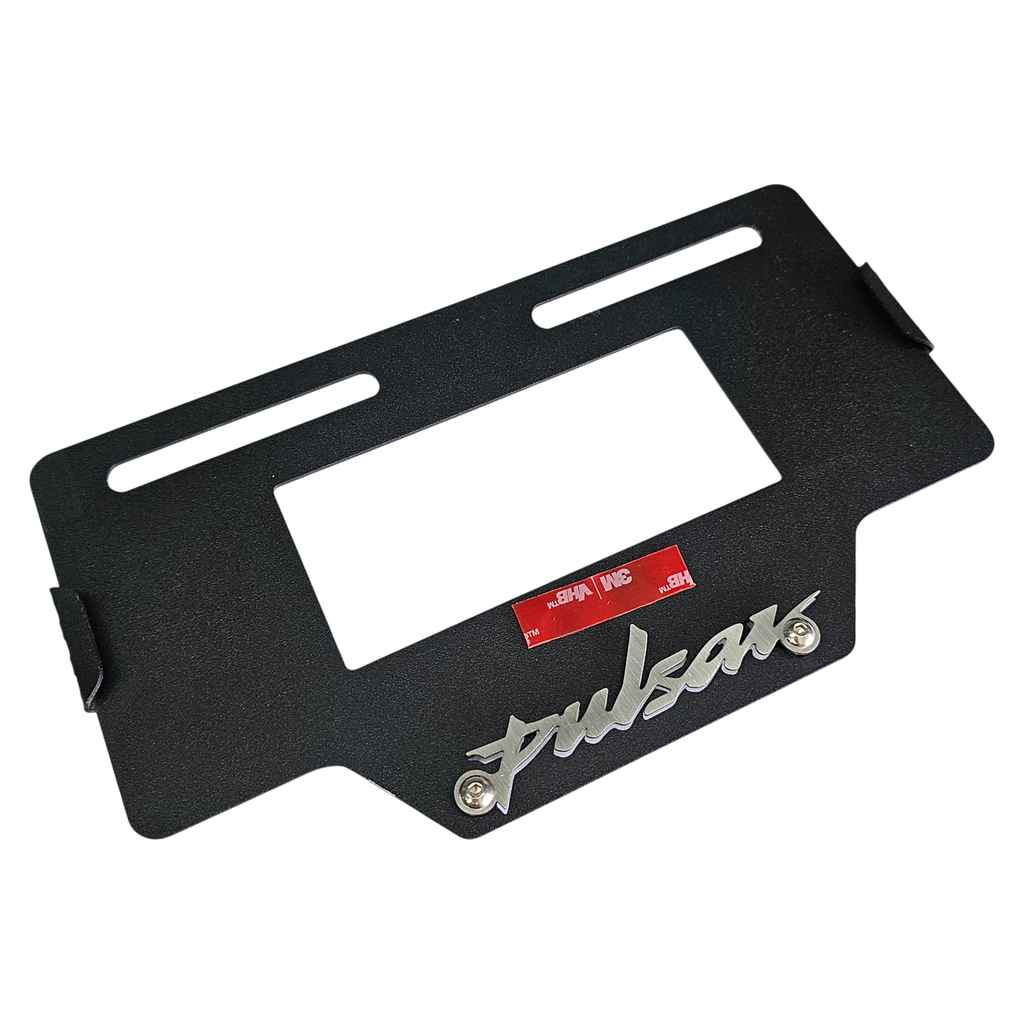 [1313] PORTA PLACA PULSAR (ACERO) (Negro)