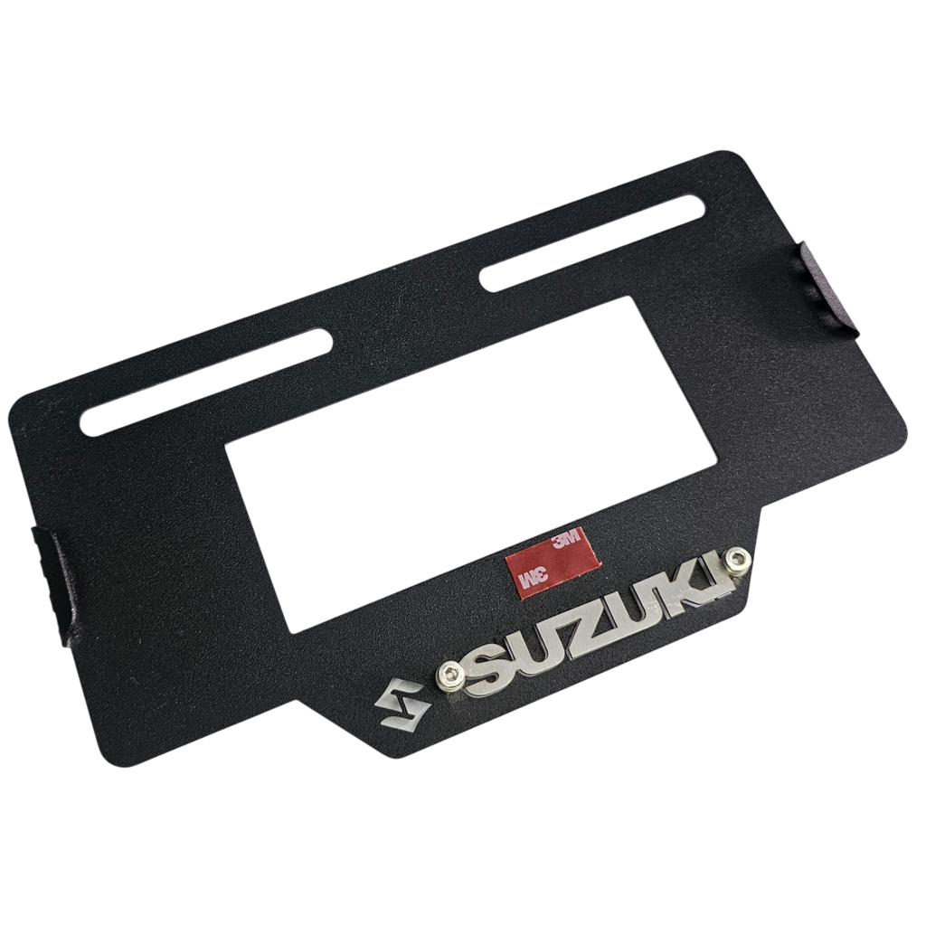 [1734] PORTA PLACA SUZUKI (ACERO) (Negro)