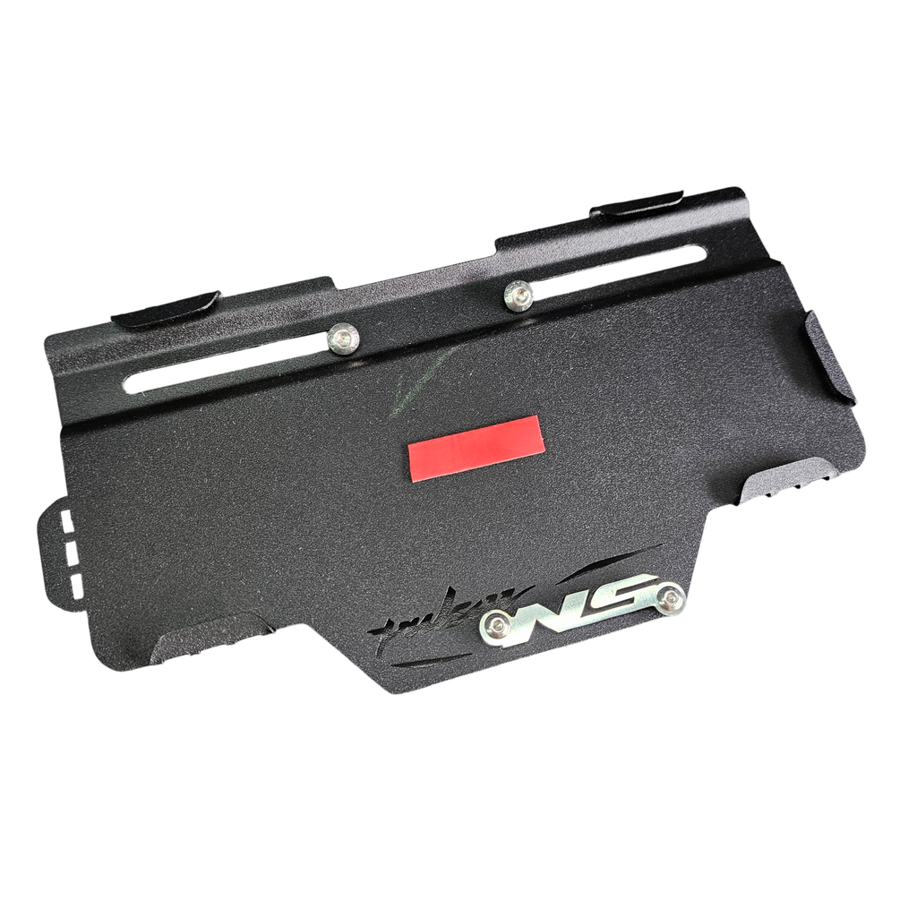 [1705] PORTA PLACA SIN PERFORAR NS 200 (SIN ROBA LUZ) (ACERO) (Negro)