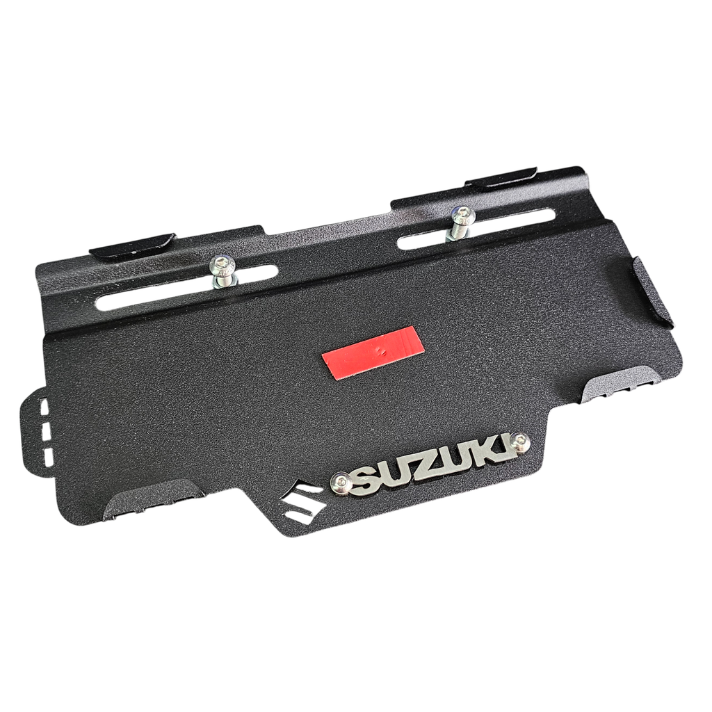 [1704] PORTA PLACA SIN PERFORAR SUZUKI (ACERO) (Negro)