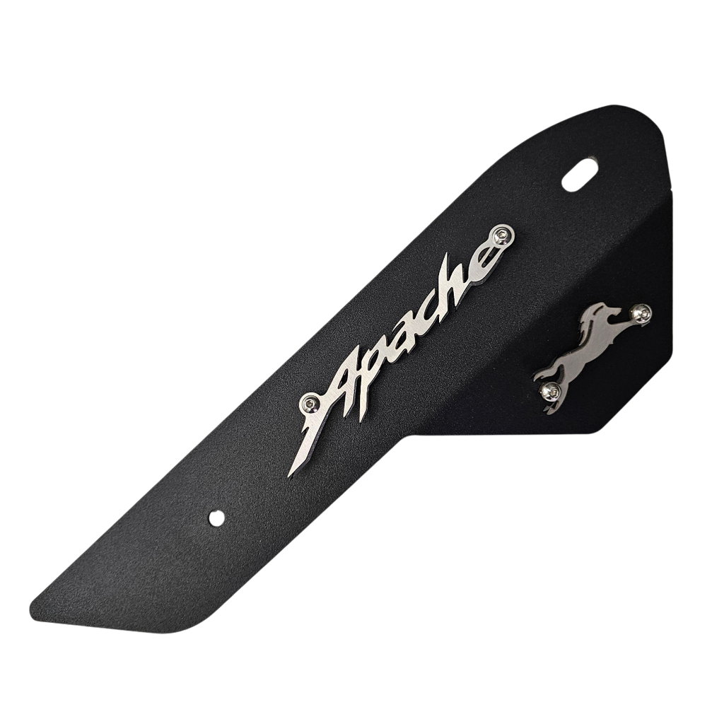 [264] PROTECTOR DE EXOSTO TVS APACHE 4V G1 PEQUEÑO - LAMINA EN ACERO (Negro)