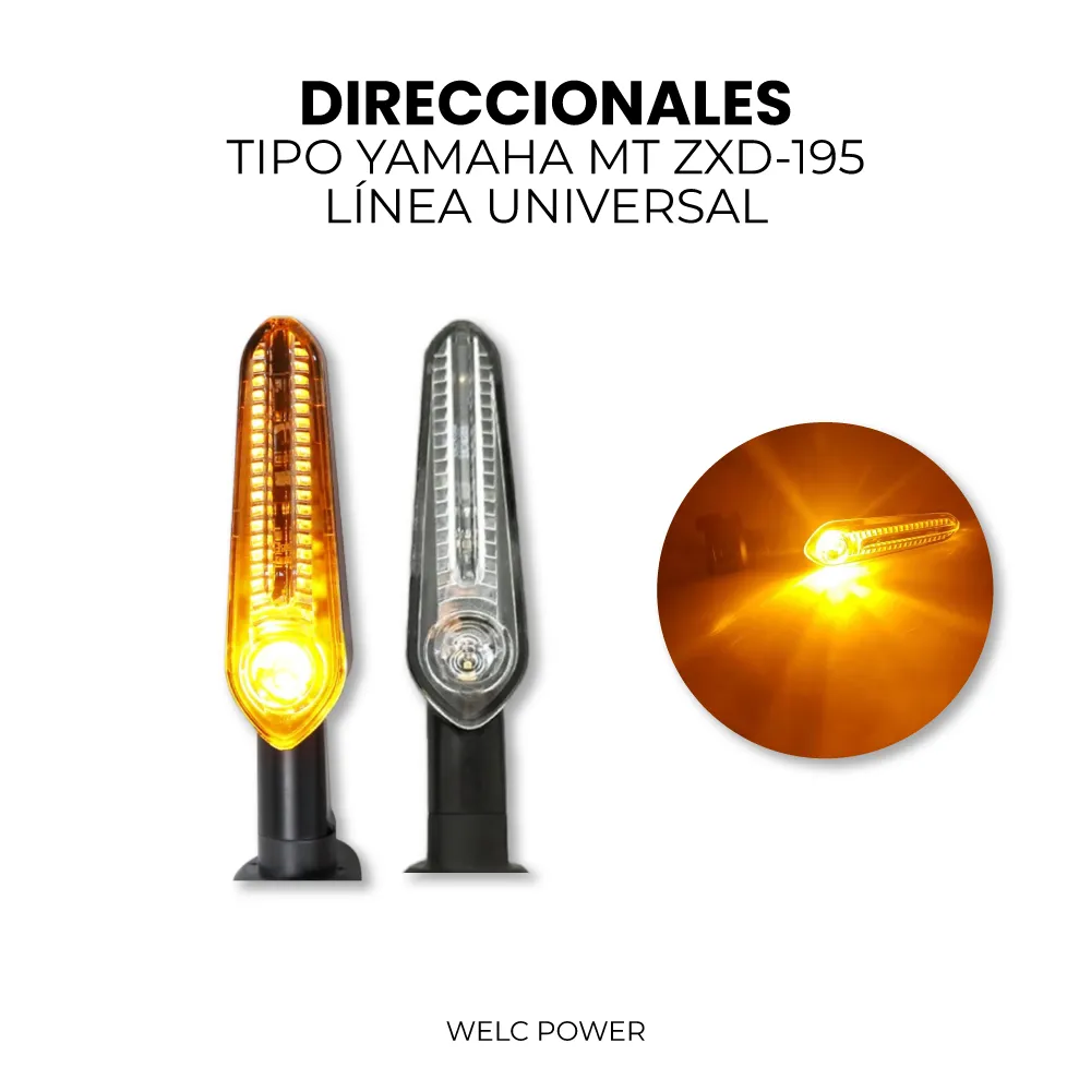 [PDBFI001] DIRECCIONALES TIPO YAMAHA MT ZXD 195- LINEA UNIVERSAL (Fija)