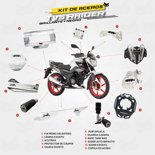 ARMADURA TVS RAIDER 125 - KIT EN ACERO