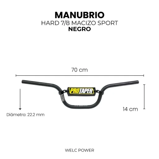 MANUBRIO HARD 7/8 MACIZO SPORT