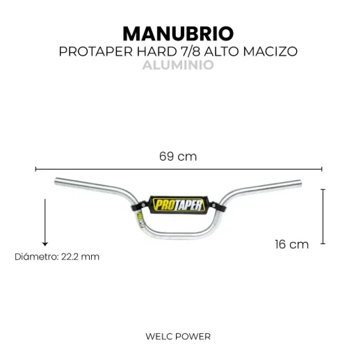 MANUBRIO PROTAPER 7/8 HARD ALTO MACIZO