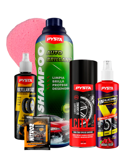 SUPER KIT LAVADO DE MOTO 200 ML PYSTA