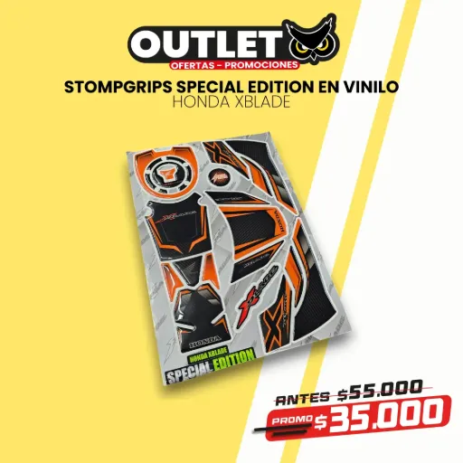 KIT VINILO TIPO STOMPGRIPS SPECIAL EDITION HONDA XBLADE 160