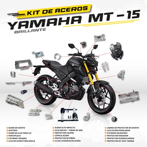 ARMADURA YAMAHA MT-15 - KIT EN ACERO