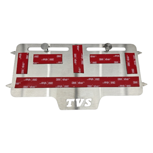 PORTA PLACA FLOTANTE SIN PERFORAR TVS (ACERO)