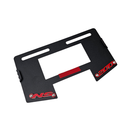 PORTA PLACA PULSAR NS 200 (CON ESPACIO PARA ROBALUZ) (ACERO)