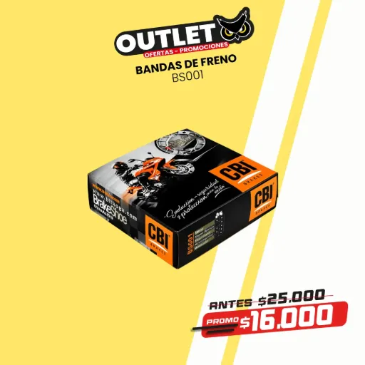 BANDAS DE FRENO PARA MOTOS - BS001 - CBI BRAKES