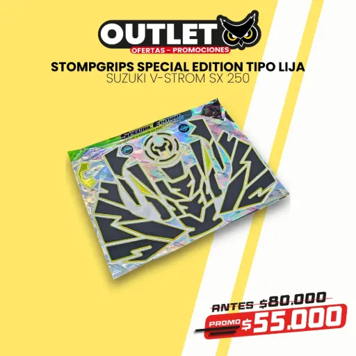 STOMPGRIPS SPECIAL TIPO LIJA SUZUKI VSTROM 250 SX - PROTECTOR DE TANQUE (COMPLETO)