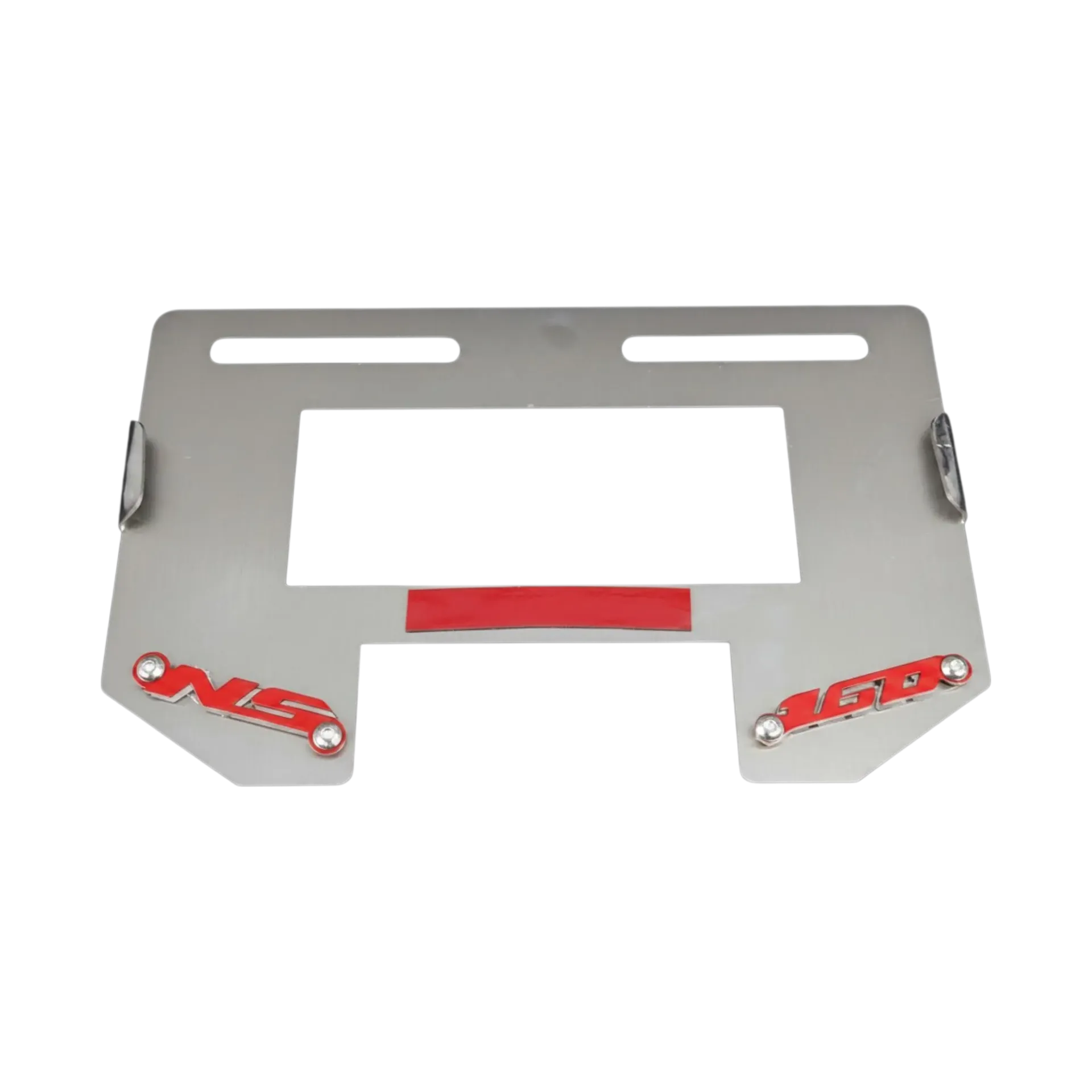 PORTA PLACA PULSAR NS 160 (CON ESPACIO PARA ROBALUZ) (ACERO)