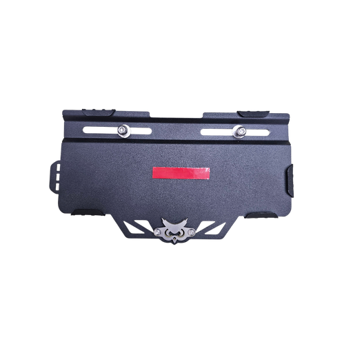 PORTA PLACA SIN PERFORAR LOGO BÚHO (ACERO)