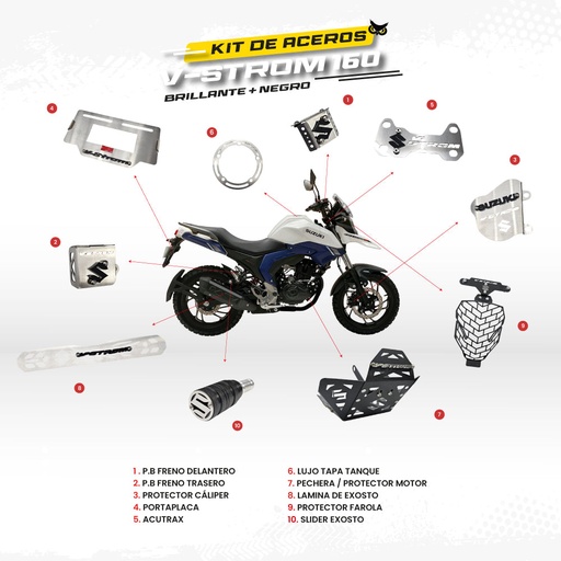 ARMADURA SUZUKI VSTROM 160 - KIT EN ACERO